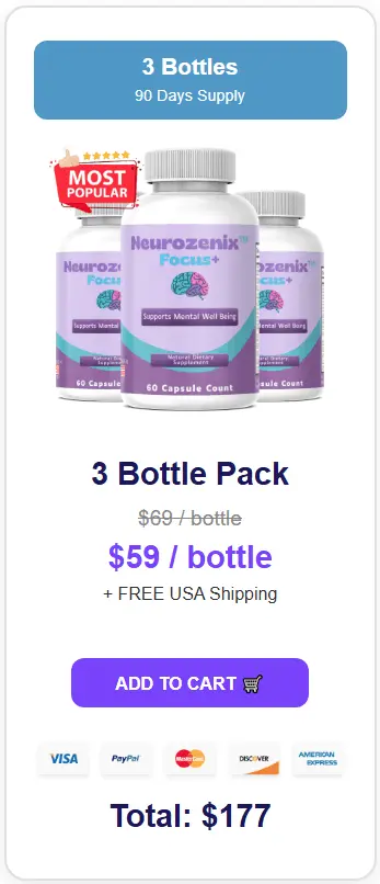 Buy Neurozenix Focus+ 3 Bottle